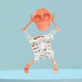 Maxbell Spring Wind up Dancing Skeleton Man Luminous Funny for Kids Home Decor Gifts Pink White