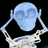 Maxbell Spring Wind up Dancing Skeleton Man Luminous Funny for Kids Home Decor Gifts Blue White