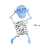 Maxbell Spring Wind up Dancing Skeleton Man Luminous Funny for Kids Home Decor Gifts Blue White