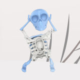 Maxbell Spring Wind up Dancing Skeleton Man Luminous Funny for Kids Home Decor Gifts Blue White