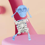 Maxbell Spring Wind up Dancing Skeleton Man Luminous Funny for Kids Home Decor Gifts Blue White