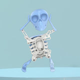 Maxbell Spring Wind up Dancing Skeleton Man Luminous Funny for Kids Home Decor Gifts Blue White