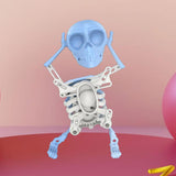 Maxbell Spring Wind up Dancing Skeleton Man Luminous Funny for Kids Home Decor Gifts Blue White