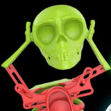 Maxbell Spring Wind up Dancing Skeleton Man Luminous Funny for Kids Home Decor Gifts Green Red