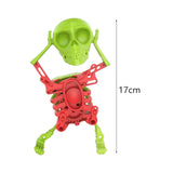 Maxbell Spring Wind up Dancing Skeleton Man Luminous Funny for Kids Home Decor Gifts Green Red