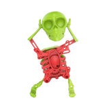 Maxbell Spring Wind up Dancing Skeleton Man Luminous Funny for Kids Home Decor Gifts Green Red