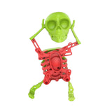 Maxbell Spring Wind up Dancing Skeleton Man Luminous Funny for Kids Home Decor Gifts Green Red