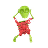 Maxbell Spring Wind up Dancing Skeleton Man Luminous Funny for Kids Home Decor Gifts Green Red