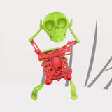 Maxbell Spring Wind up Dancing Skeleton Man Luminous Funny for Kids Home Decor Gifts Green Red