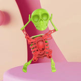 Maxbell Spring Wind up Dancing Skeleton Man Luminous Funny for Kids Home Decor Gifts Green Red