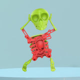 Maxbell Spring Wind up Dancing Skeleton Man Luminous Funny for Kids Home Decor Gifts Green Red