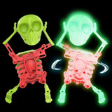 Maxbell Spring Wind up Dancing Skeleton Man Luminous Funny for Kids Home Decor Gifts Green Red