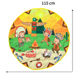Maxbell Round Play Mat Foldable Soft for Play Tent Padded Infant Tummy Time Mat Day