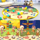 Maxbell Round Play Mat Foldable Soft for Play Tent Padded Infant Tummy Time Mat Day