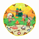 Maxbell Round Play Mat Foldable Soft for Play Tent Padded Infant Tummy Time Mat Day