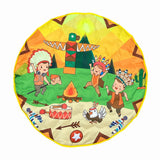 Maxbell Round Play Mat Foldable Soft for Play Tent Padded Infant Tummy Time Mat Day