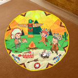 Maxbell Round Play Mat Foldable Soft for Play Tent Padded Infant Tummy Time Mat Day