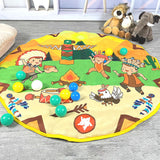 Maxbell Round Play Mat Foldable Soft for Play Tent Padded Infant Tummy Time Mat Day
