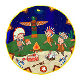 Maxbell Round Play Mat Foldable Soft for Play Tent Padded Infant Tummy Time Mat Night
