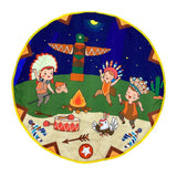 Maxbell Round Play Mat Foldable Soft for Play Tent Padded Infant Tummy Time Mat Night