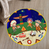 Maxbell Round Play Mat Foldable Soft for Play Tent Padded Infant Tummy Time Mat Night