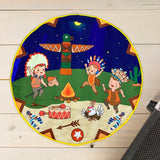 Maxbell Round Play Mat Foldable Soft for Play Tent Padded Infant Tummy Time Mat Night