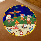Maxbell Round Play Mat Foldable Soft for Play Tent Padded Infant Tummy Time Mat Night