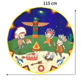 Maxbell Round Play Mat Foldable Soft for Play Tent Padded Infant Tummy Time Mat Night