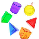 Maxbell 60Pcs Geometric Solids 3D Shapes Montessori Toy for Travel Activity Teaching