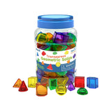 Maxbell 60Pcs Geometric Solids 3D Shapes Montessori Toy for Travel Activity Teaching