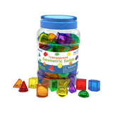 Maxbell 60Pcs Geometric Solids 3D Shapes Montessori Toy for Travel Activity Teaching