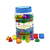 Maxbell 60Pcs Geometric Solids 3D Shapes Montessori Toy for Travel Activity Teaching