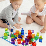 Maxbell 60Pcs Geometric Solids 3D Shapes Montessori Toy for Travel Activity Teaching