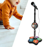 Maxbell Music Sing Microphone Toy with Flashing Stage Lights for Kids Birthday Gifts Black
