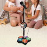 Maxbell Music Sing Microphone Toy with Flashing Stage Lights for Kids Birthday Gifts Black