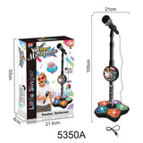 Maxbell Music Sing Microphone Toy with Flashing Stage Lights for Kids Birthday Gifts Black