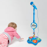 Maxbell Music Sing Microphone Toy with Flashing Stage Lights for Kids Birthday Gifts Blue