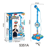 Maxbell Music Sing Microphone Toy with Flashing Stage Lights for Kids Birthday Gifts Blue