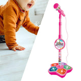 Maxbell Music Sing Microphone Toy with Flashing Stage Lights for Kids Birthday Gifts Red