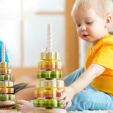 Maxbell Baby Stack Toy Beach Toy Stem Learning Toy Developing Baby Toy 6 layers and green