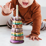 Maxbell Baby Stack Toy Beach Toy Stem Learning Toy Developing Baby Toy 6 layers and violet