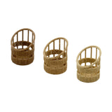 Maxbell Dollhouse Candy Basket 1/6 1/8 Miniature Woven Basket for Kids Age 3~6 Girls Dark Brown