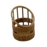 Maxbell Dollhouse Candy Basket 1/6 1/8 Miniature Woven Basket for Kids Age 3~6 Girls Dark Brown