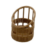 Maxbell Dollhouse Candy Basket 1/6 1/8 Miniature Woven Basket for Kids Age 3~6 Girls Dark Brown