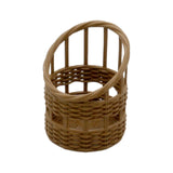 Maxbell Dollhouse Candy Basket 1/6 1/8 Miniature Woven Basket for Kids Age 3~6 Girls Dark Brown