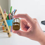 Maxbell Dollhouse Candy Basket 1/6 1/8 Miniature Woven Basket for Kids Age 3~6 Girls Dark Brown