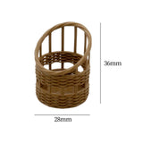 Maxbell Dollhouse Candy Basket 1/6 1/8 Miniature Woven Basket for Kids Age 3~6 Girls Dark Brown