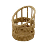 Maxbell Dollhouse Candy Basket 1/6 1/8 Miniature Woven Basket for Kids Age 3~6 Girls Light Brown