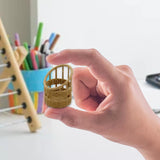 Maxbell Dollhouse Candy Basket 1/6 1/8 Miniature Woven Basket for Kids Age 3~6 Girls Light Brown