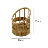 Maxbell Dollhouse Candy Basket 1/6 1/8 Miniature Woven Basket for Kids Age 3~6 Girls Light Brown